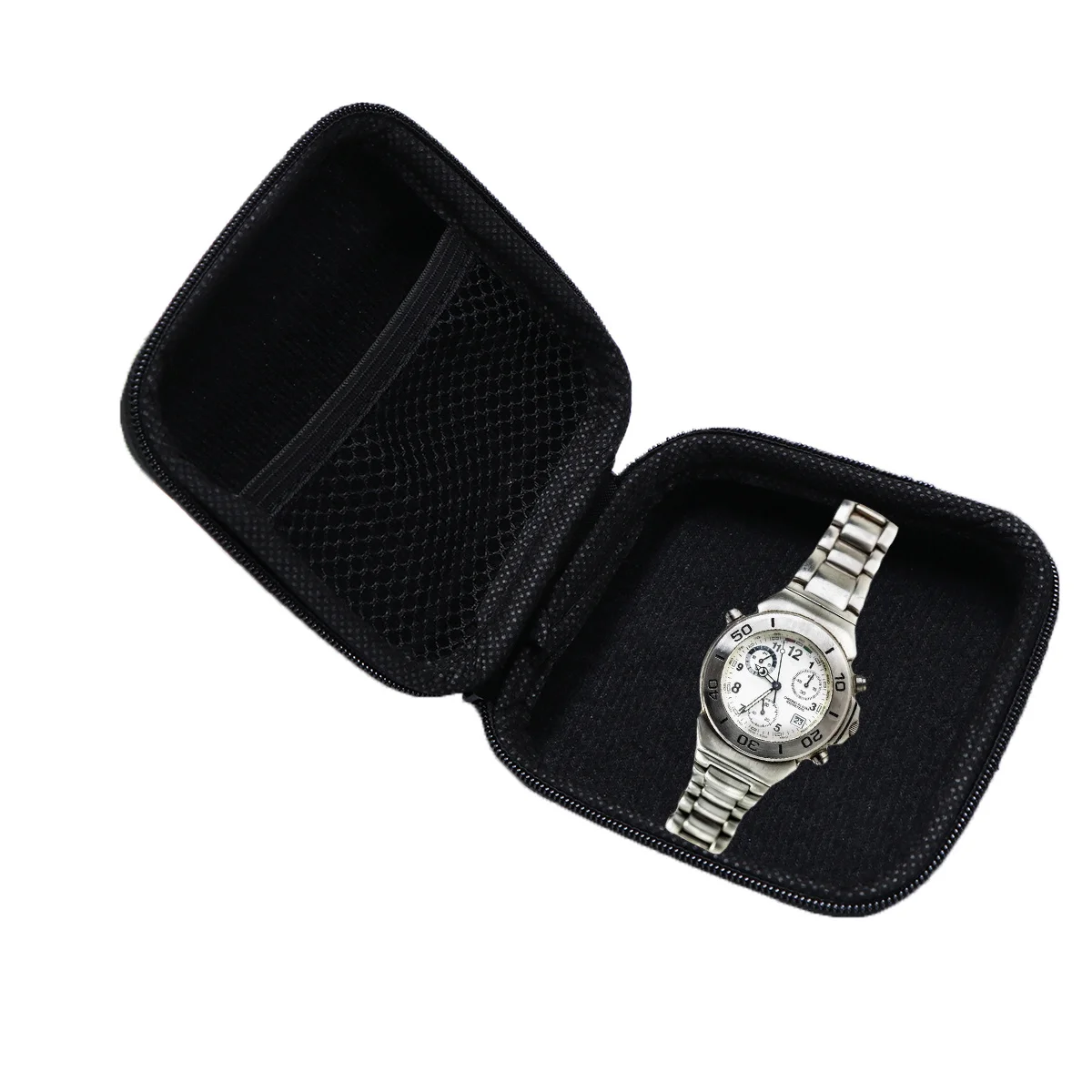 1Pcs Eva Zipper Watch Storage Box Durable Portable Protective Case Multifunctional Organizer Holder for Glasses Cards Keys Black