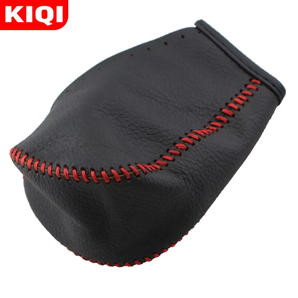 KIQI Leather AT Car Gear Shift Collars Shift Knob Protection Cover for Mitsubishi Outlander 2013 2014 2015 - 2020 Accessories