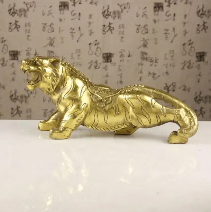 Copper Tiger Decoration: Tiger Climbing the Mountain, Tiger Descending the Mountain, Twelve Zodiac Artwork, Home Decoration