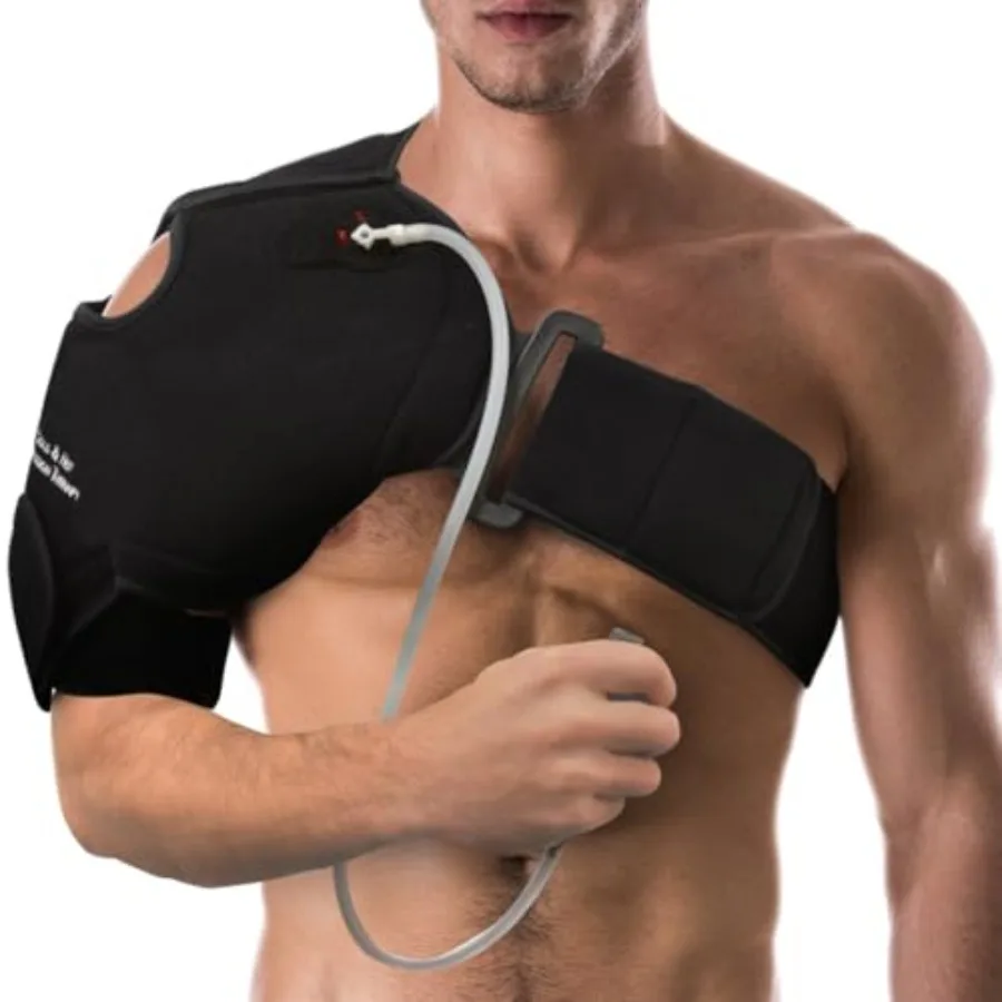 

NatraCure Hot or Cold Therapy Shoulder Ice Pack Wrap, Brace for Pain Relief - Heating Pad for Rotator Cuff Injuries, Surgery, G