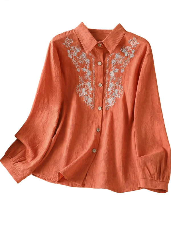 자수 장식이 있는 엘리 코튼 린넨 투피스 세트와 플러스 사이즈 여성용 신축성 있는 허리 캐주얼 하란 팬츠