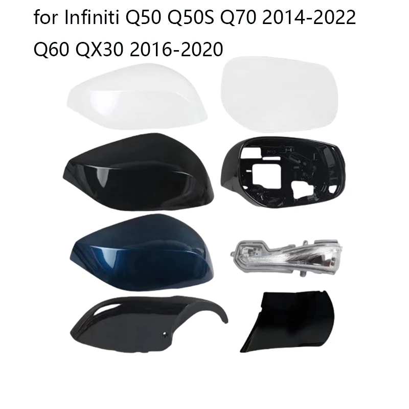 Para Infiniti Q50 Q50S Q70 2014-2022 Q60 QX30 2016-2020 Auto cubierta de espejo trasero izquierdo derecho marco luz de señal de giro soporte inferior