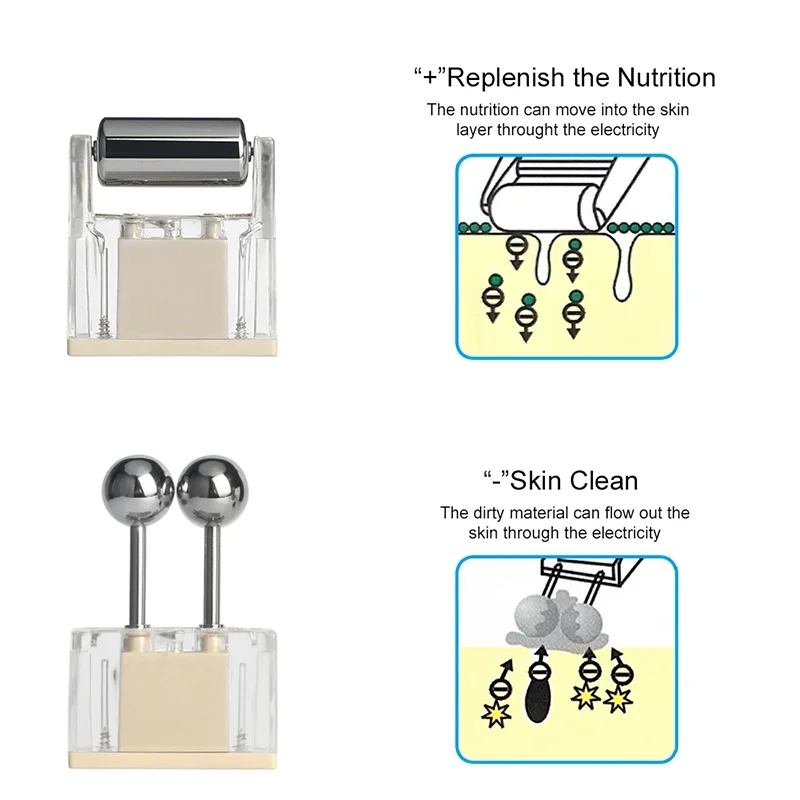 NEW Ion Face Beauty Apparatus Wireless Galvanic Microcurrent Massager Skin Firming Machine With 2 Heads Anti-aging SPA Beauty