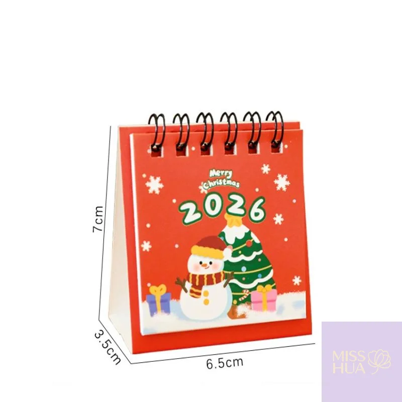 ของขวัญคริสต์มาสสุดน่ารัก: ปฏิทินตั้งโต๊ะการ์ตูนมินิ 2026; ใช้งานได้จริงแต่ยังตกแต่งโต๊ะทำงานได้ดี