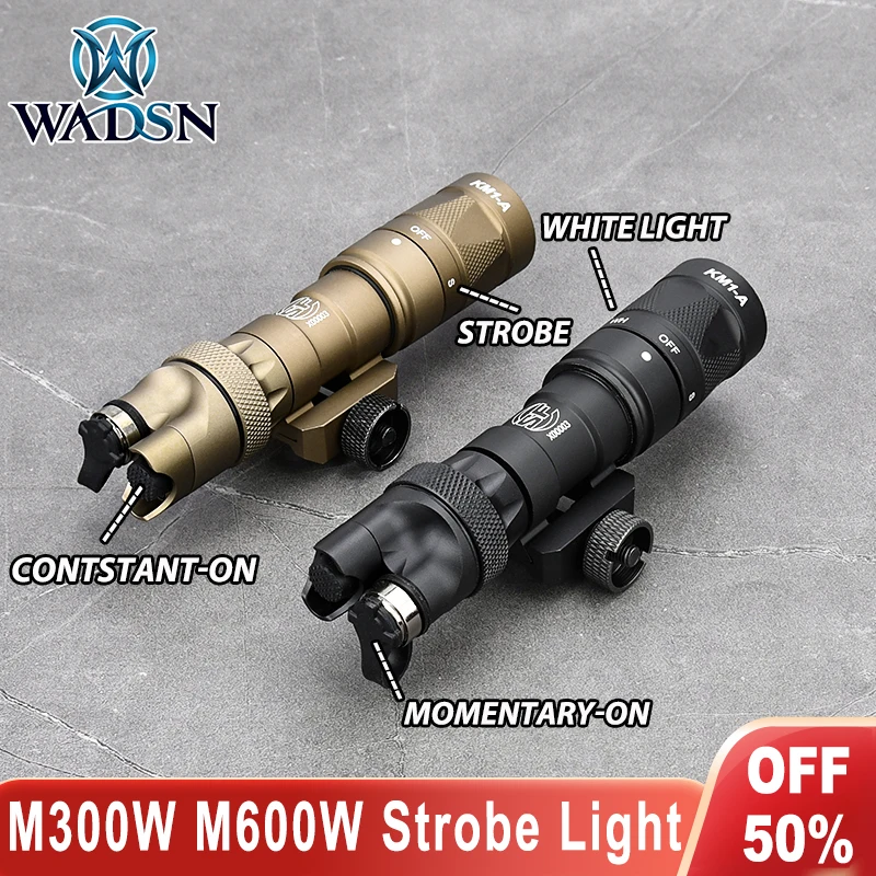 

WADSN Strobe Flashlight Metal Tail Cap M300W M600W Scout Light Dual Function Switch Hunting Gear CS Spotlight SF Surefir Torch