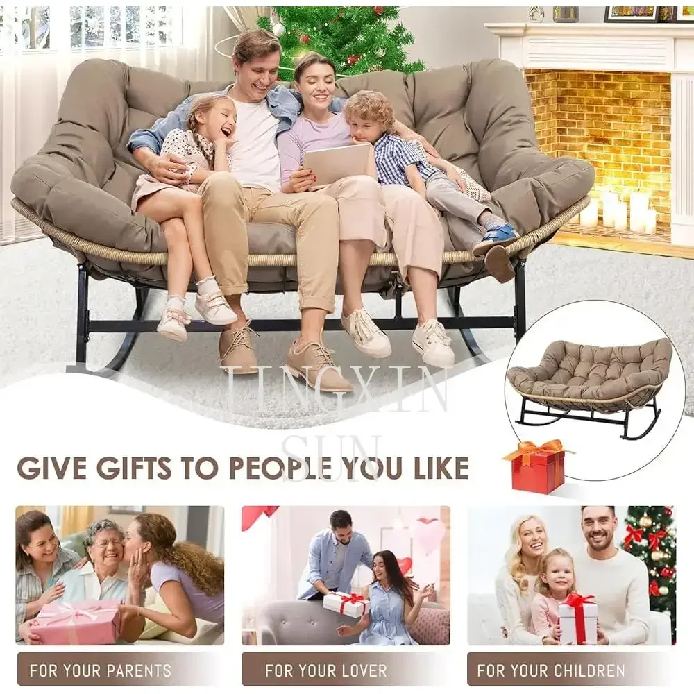Double Papasan Rocking Chair 4