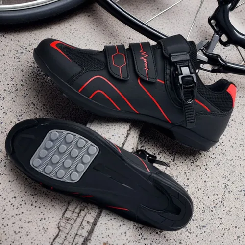 Imagen 2 del producto Zapatos de ciclismo sin bloqueo, zapatos de Pedal plano para hombre, zapatillas con tacos para bicicleta, botas de interior transpirables para mujer
