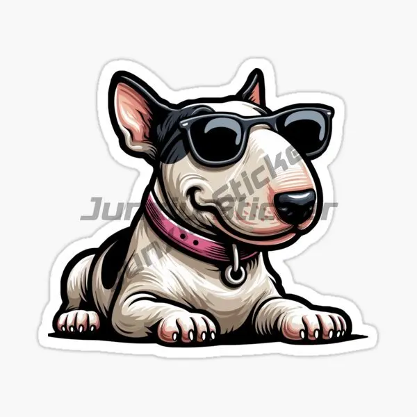 Bull Terrier Dog Animal Car Sticker Vinyl Self-Adhesive Decorative Decal for Smooth Flat Decoration Scratch-Proof Decorative