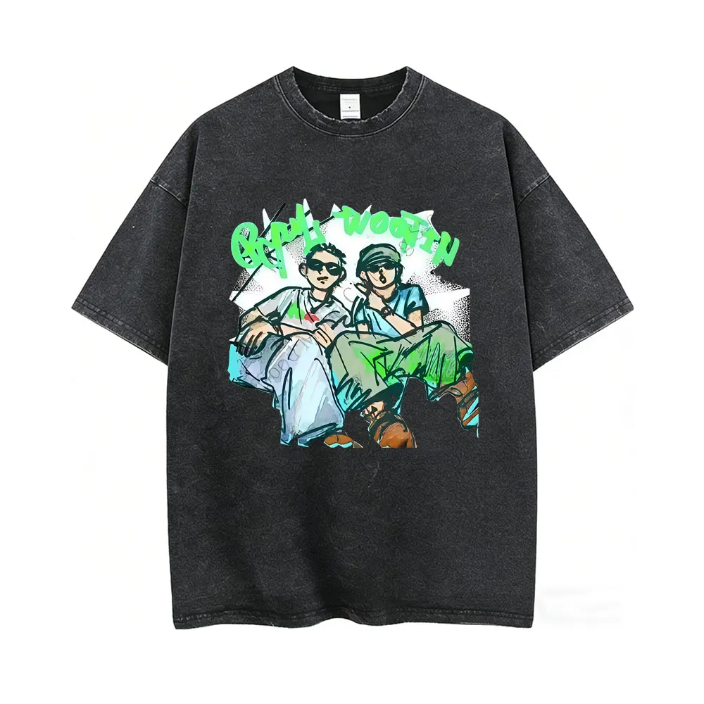 I Love Lngshot T Shirt Washed Vintage Men Women Kpop Fashion Trend T-shirt Men's Casual Cotton O-collar Short Sleeve T-shirts