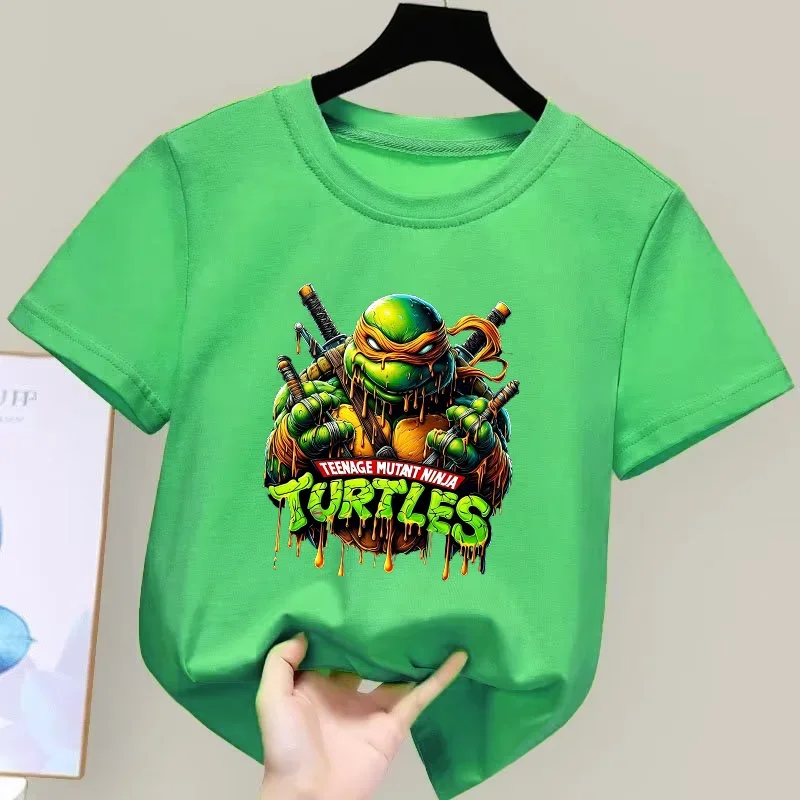 Teenage Mutant Ninja Turtles Cotton T Shirt Cartoon Anime Tee Shirt Kawaii Cartoon Kids Clothes Boys Girls Summer Tops Gift view 4
