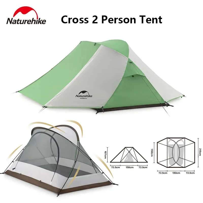 Naturehike Butterfly-Cross Dome Tent Camping Backpacking Hiking Trekking Double Lightweight Outdoor Beach Travel Shell Tent