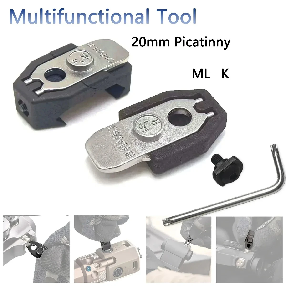 NANO Tool Multifunctional Adjustment Tool With 20mm Picatinny M-LK Mount Quick Adjust for Red Dot Holographic Sight Multi Tool