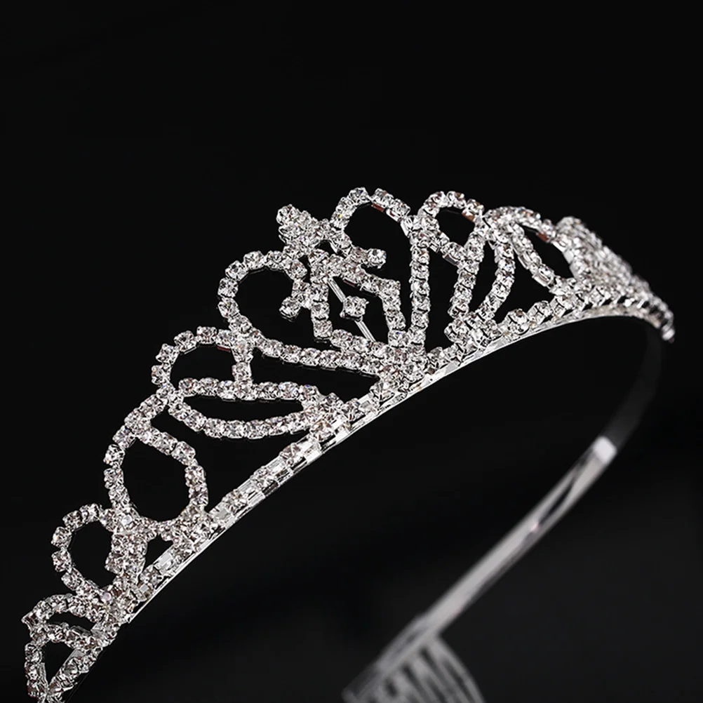 

Love Heart Rhinestone Wedding Tiara Crown Bridal Hair Accessory Elegant Crown for Bride Bridal Hair Accessories