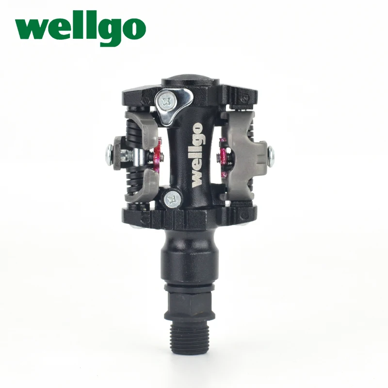 Wellgo WAM-M919 Aluminum Clipless Dual Sided MTB Bike Ball Bearing Pedals for Shimano SPD with 98A Cleats Bicycle Cycling Parts