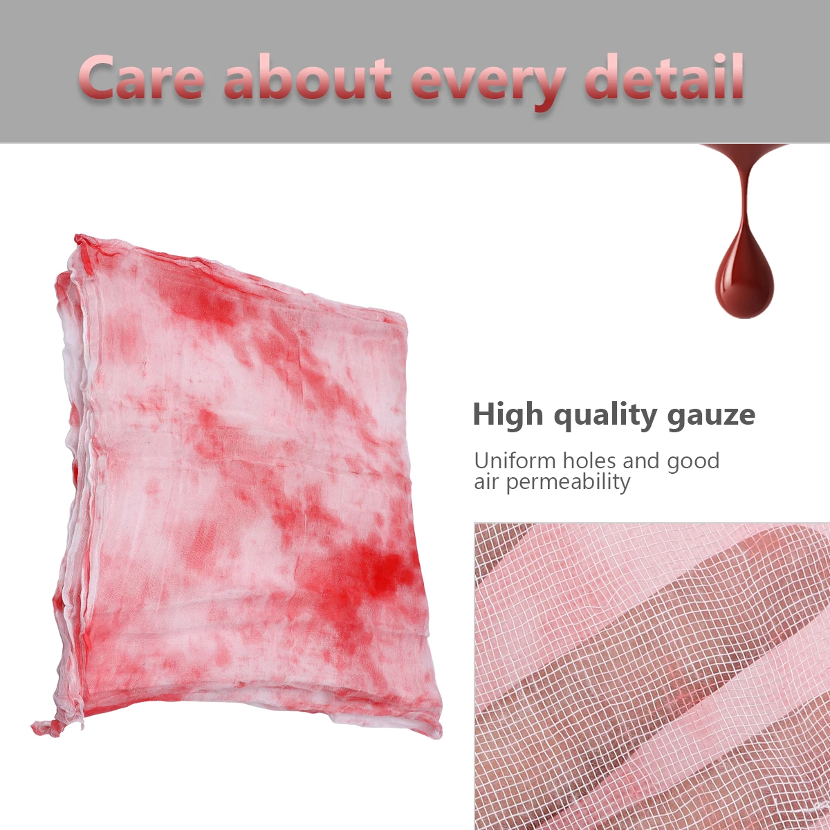 

1pc Bloodstained Gauze Halloween Decorative Party Supplies Haunted House Layout Prop Scary Theme Accessories (Blood Gauze)