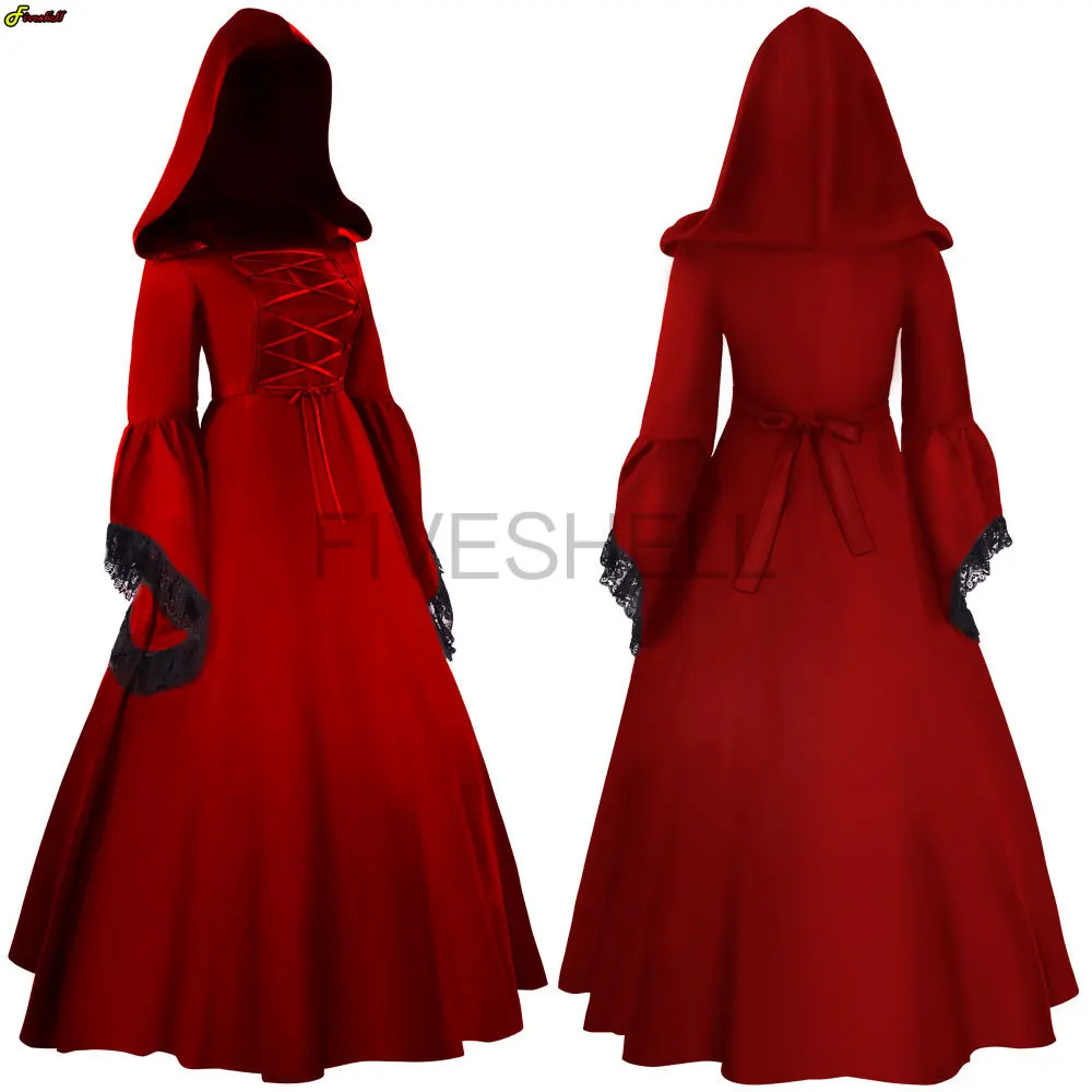 

Medieval Retro Punk Gothic Court Princess Hoody Dress Royal Lady Ball Dress Elegant Vampire Devil Victorian Costume Vestidos