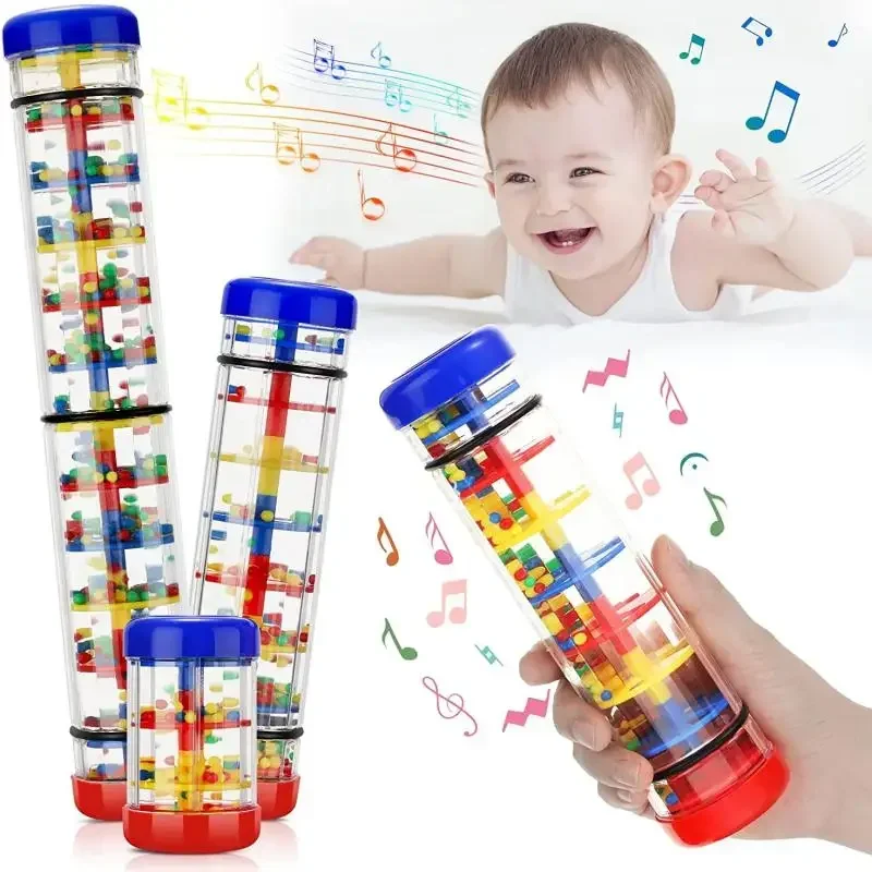 Giocattoli per bambini 6 12 mesi Sviluppo sensoriale Rain Stick Shaker Sonaglio Rainmaker Giocattolo per bambini Rainstick Strumento musicale per neonati