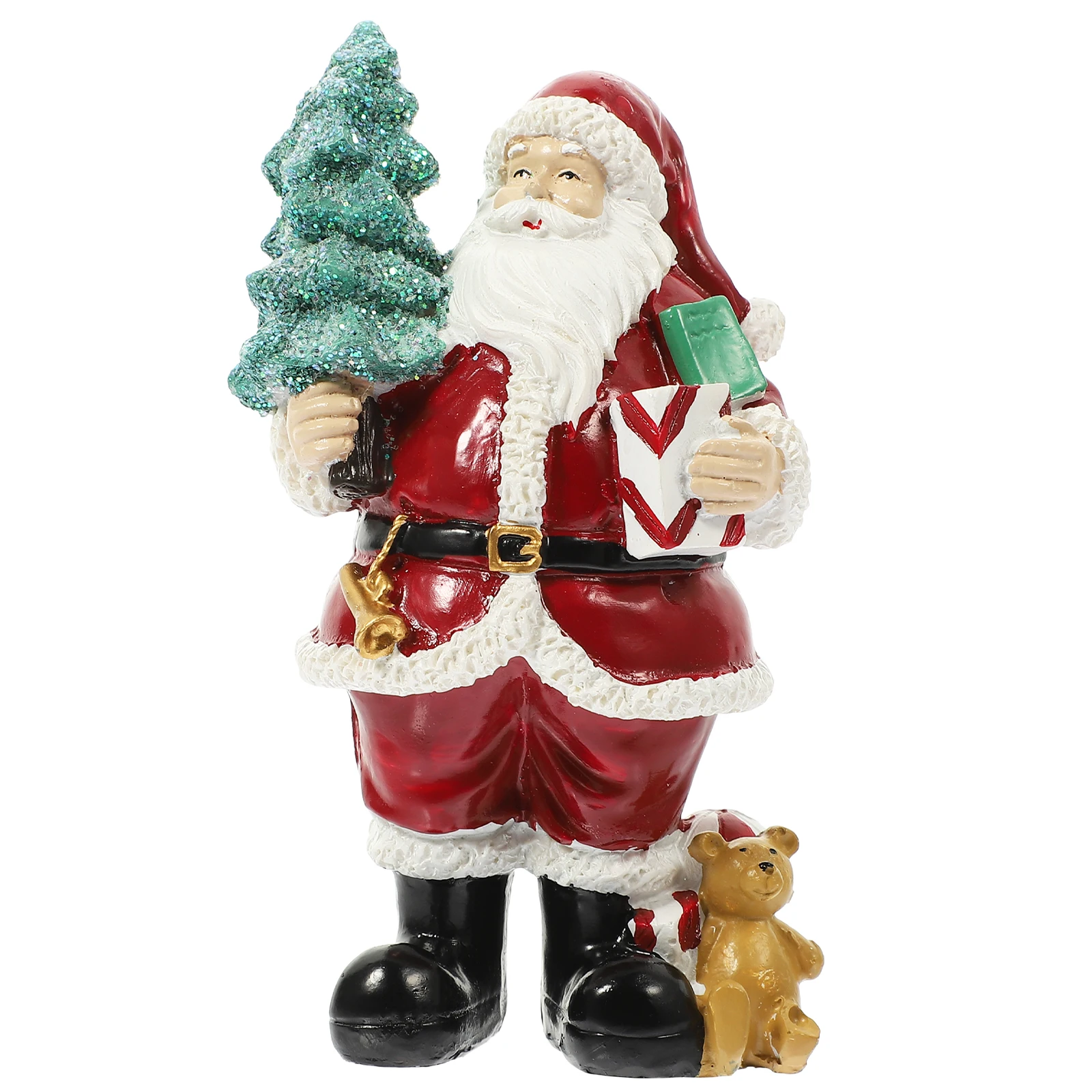 

Resin Santa Claus Statue Christmas Gift Xmas Party Decorative Lovely Festival Home Office Desktop Decoration Xmas Landscape Prop