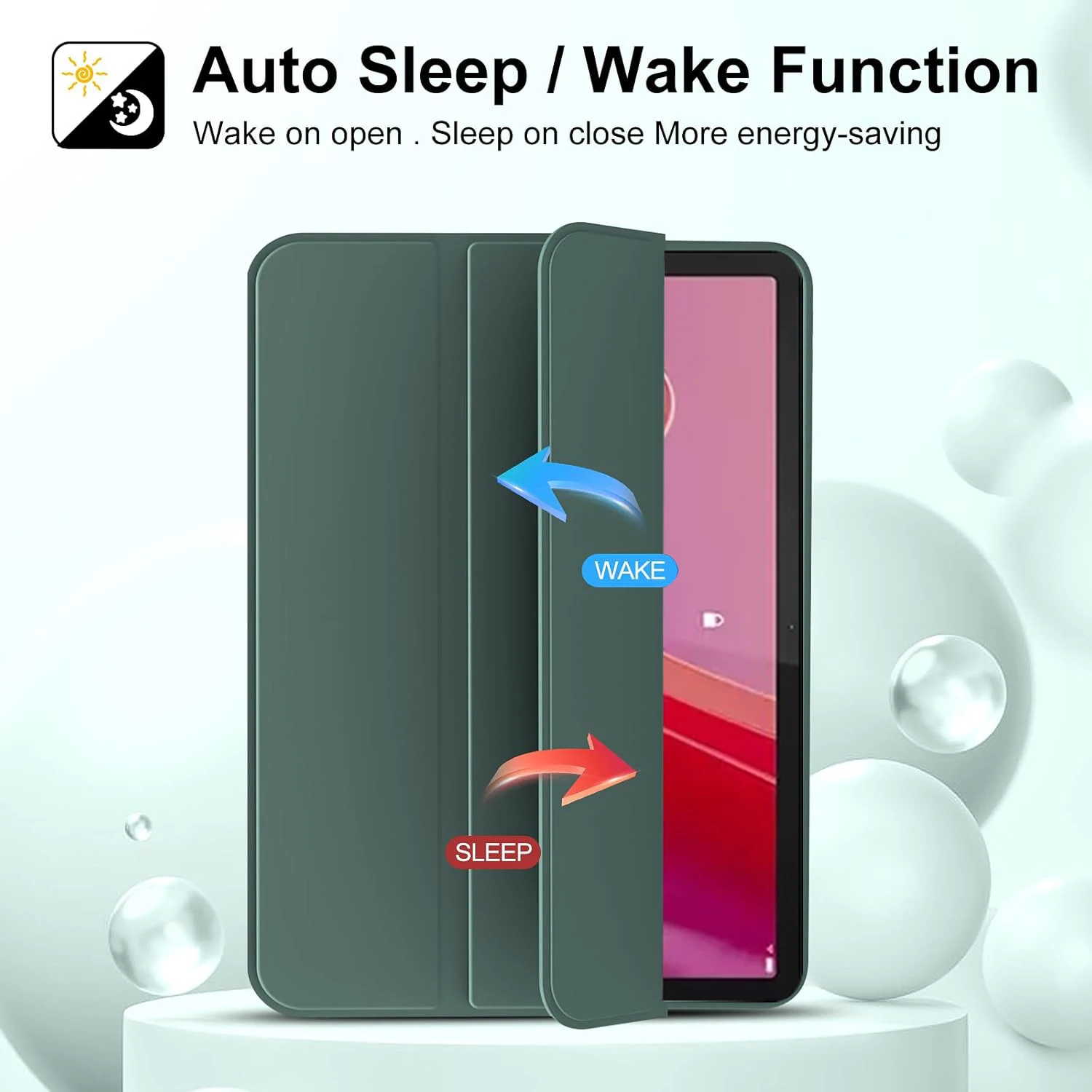 For Lenovo Tab M11 2024 11'' TB330FU TB331FC Xiaoxin Pad 11 2024 Tri-fold Flip Case Magnetic Stand PU Leather Protective Cover