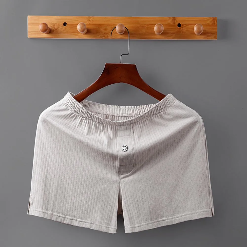 Mens Boxers Briefs Large Size Elasticity Underwears Soft Loose Sleepwear Solid Comf Shorts Trunks Underpants Casual Homewear