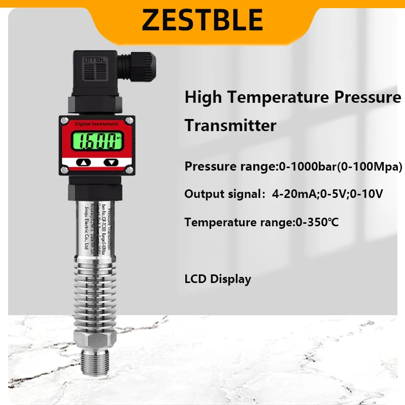 

4-20mA 0-5V Output LCD High Temperature Pressure Transmitter 1000bar With 1m Cable G1/4 DC24V Pressure Transducer