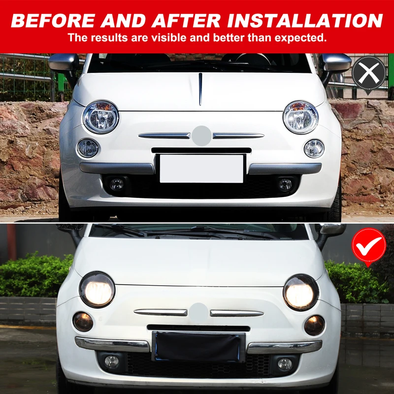

For Fiat 500 2007-2015 TPU black car headlight rear headlight film decorative sticker car exterior protection accessories