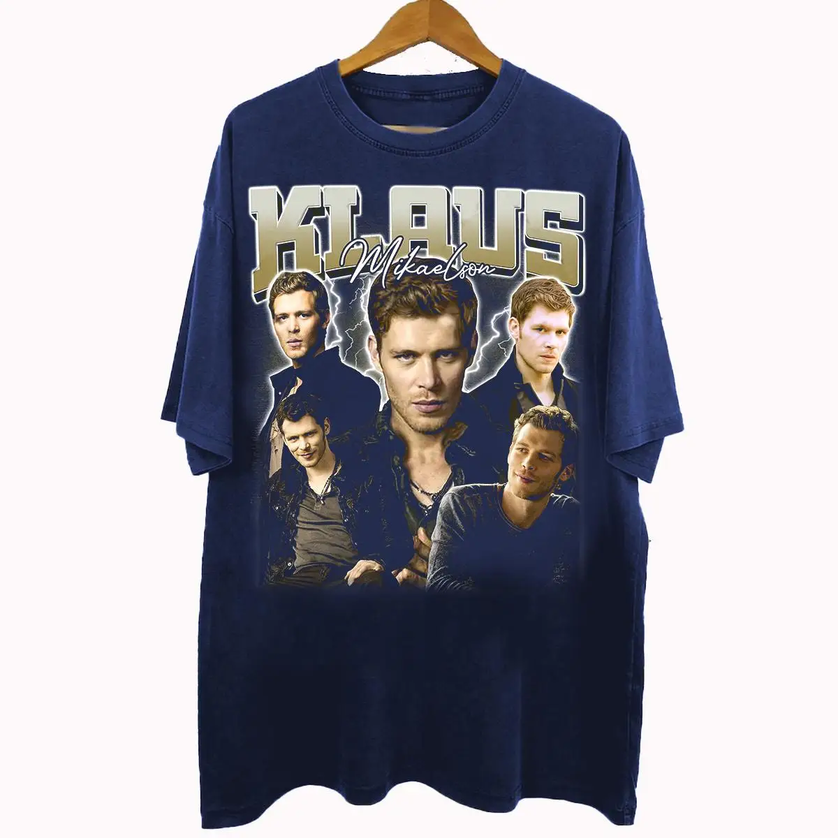 Vintage 90s Boot Style Klaus Mikaelson T-shirt Short Sleeved Pure Cotton Print Klaus Micaelson Unisex Movie Gift T-shirt