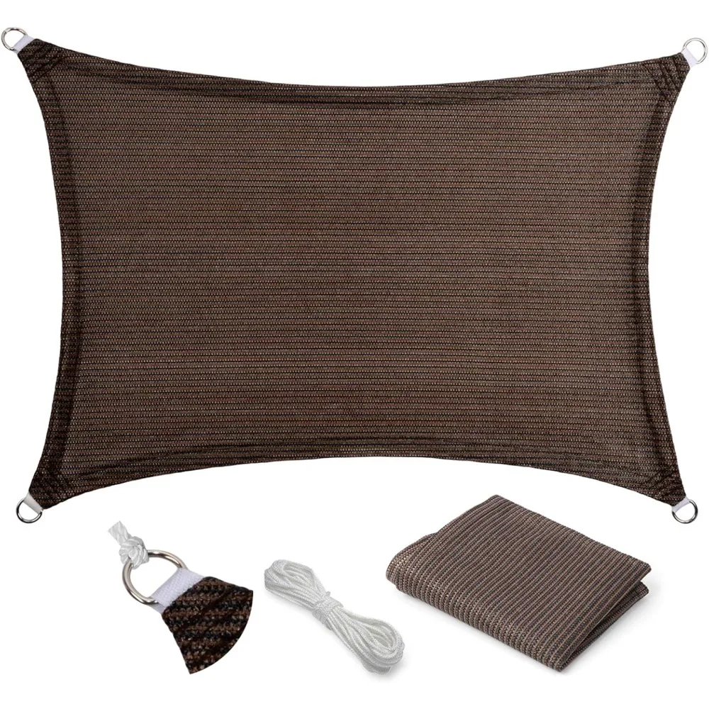 

Eden's Decor 6' x 8' Коричневый солнцезащитный козырек для улицы, навес, прямоугольный тент, тканевый экран для патио, сада, заднего двора, Pergol
