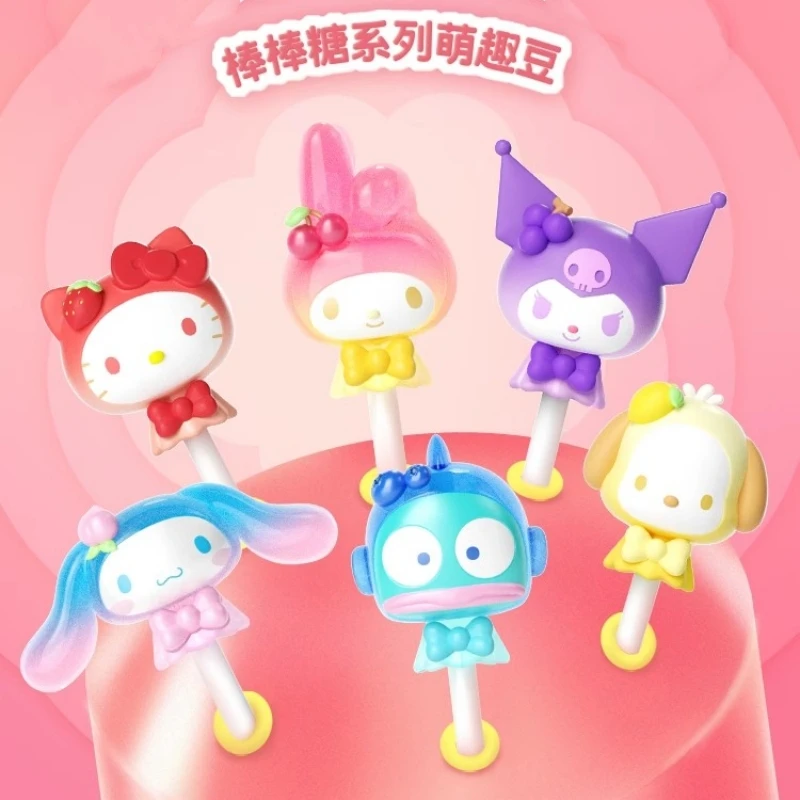 Sanrio Mini Figures Lollipop Blind กระเป๋าน่ารัก Kuromi Cinnamoroll Hangyodon Pocacho Hello Kitty เด็กวันเกิด Party Props ของเล่น