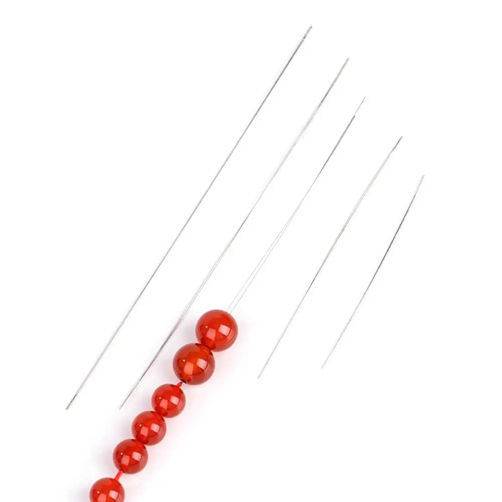 5Pcs/Set New DIY Seed Beads Needle Open Curved Stainless Steel Beading Pins Collapsible Threading Pins for Jewelry Making Tools