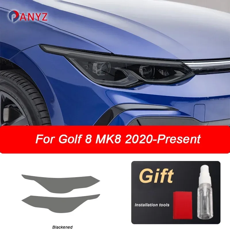 

For Volkswagen VW Golf 8 MK8 R Line GTI 2020 2021 Car Headlight Black Protective Film Transparent TPU Sticker Accessories Tools