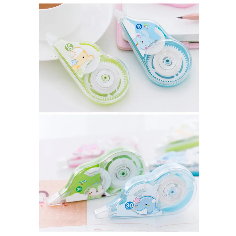 4Pcs Correction Tape Odor Free Easy Apply No School Office Craft Tape Eraser 7.4x3.5cm Random Color Double