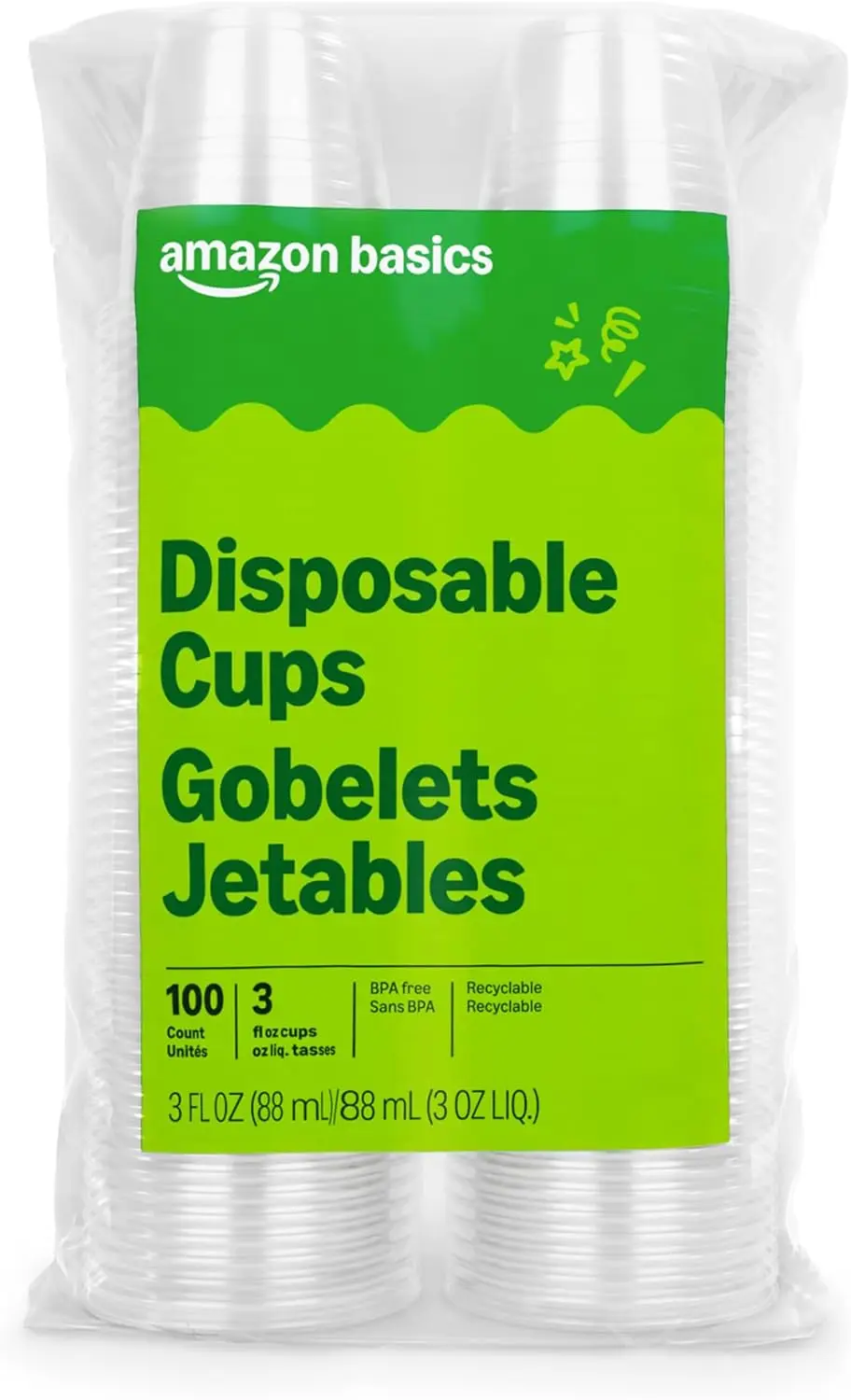 

Mini Clear Plastic Cups 3oz 100 Count for Parties Events and Everyday Use with Easy Cleanup