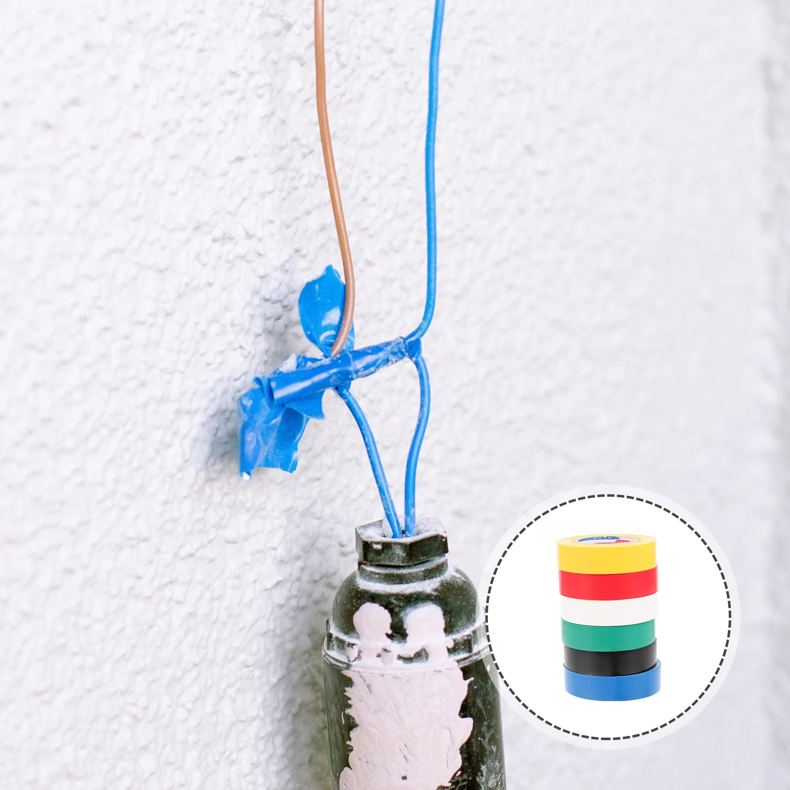 

6 Rolls Pvc Insulation Tape Electrical Adhesive Tapes Wiring Harness Wrapping Heat Resistant Colored Tape Assortment For