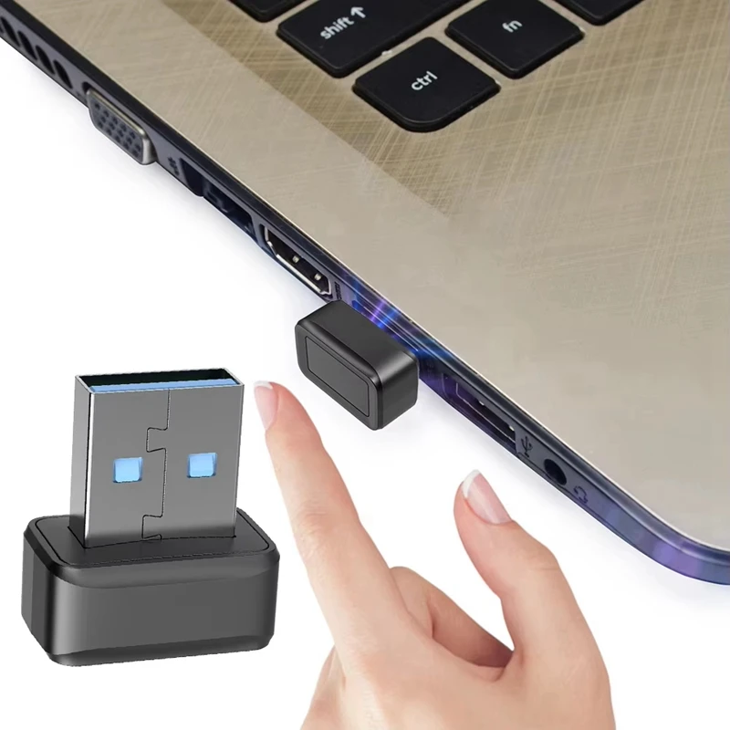 2Pcs USB Fingerprint Key Reader Password Free Security Key For Windows 10/11 Hello PC Fingerprint Sensor Module