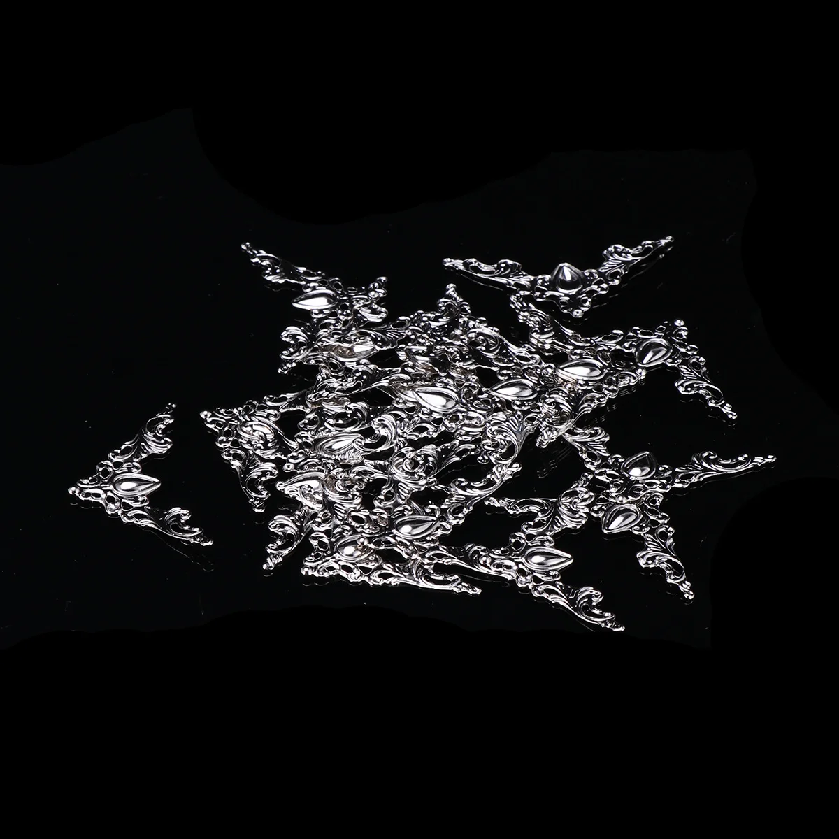 24 قطعة معجون زهرة الزاوية البيضاء حامي ركن الكتاب المعدني لصندوق كتاب ألبوم القصاصات أداة إصلاح الحرف اليدوية ذاتية الصنع #5