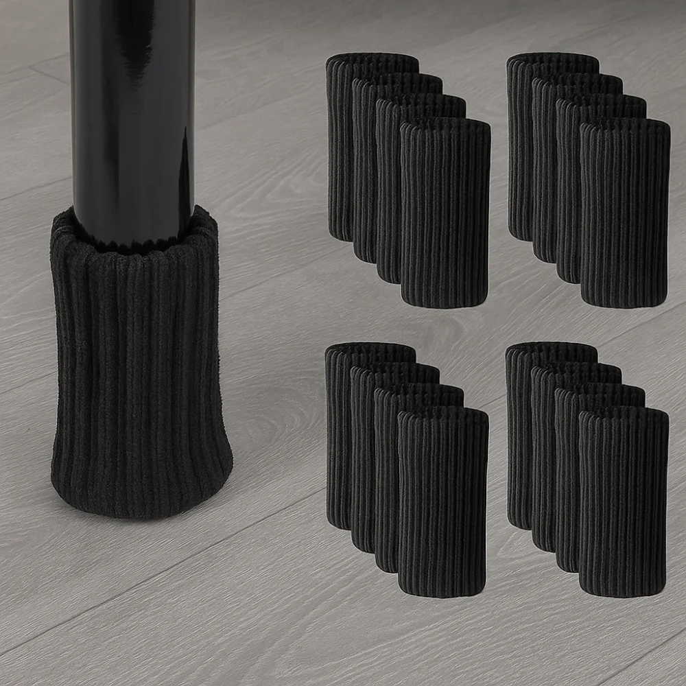 24 pezzi gambe per mobili in maglia silenziosa calzino antiscivolo base in feltro copertura per gambe della sedia universale resistente all'usura piedi della sedia berretto invernale