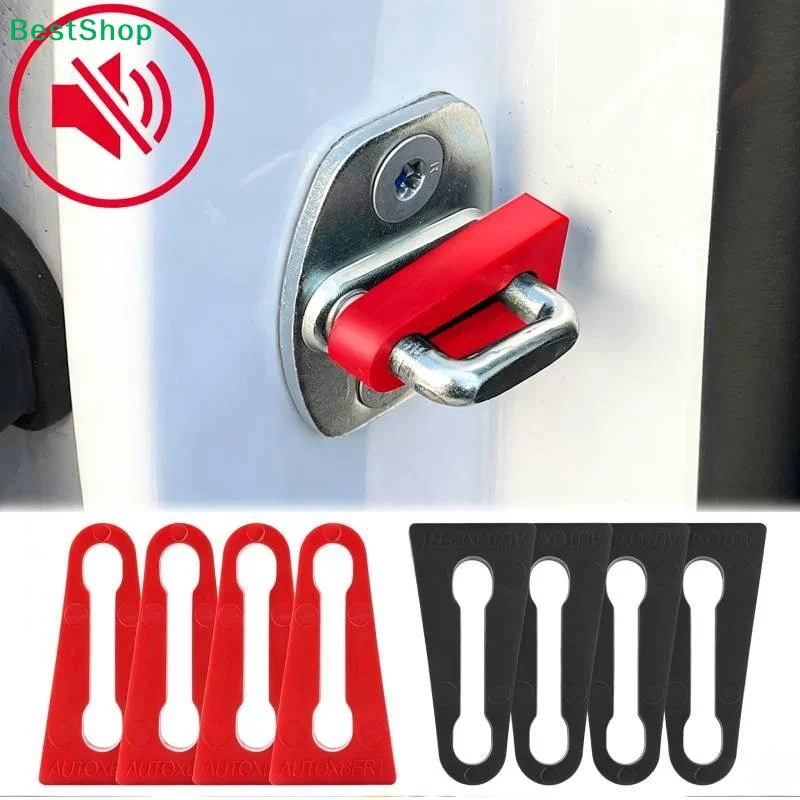 4Pcs Shock Absorber Rubber For Car Door Lock Striker Buffer Damping Deaf Seal Pad Deadener Quiet Noise Stopper