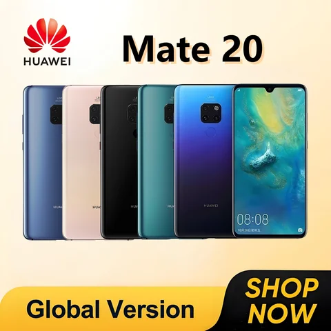 HUAWEI Mate 20 Global Vision 4G LTE Smart Phone 24.0MP Kirin 980 22.5W Charger 6.53" Screen 2240x1080 Android 9.0 NFC Cellphone