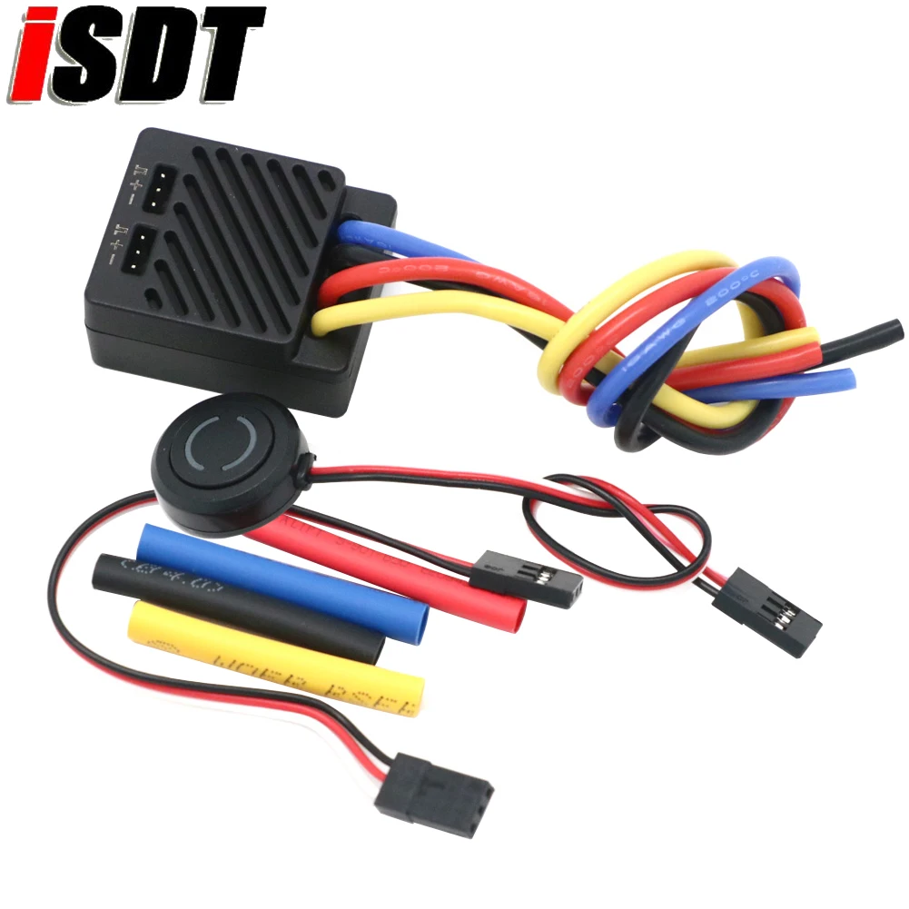 

ISDT ESC70 Waterproof 70A 2~3S 70-120A ESC 5V~7.5V Adjustable BEC Phone Control 540/550/775 Brushed Motor For 1/8 1/10 Model