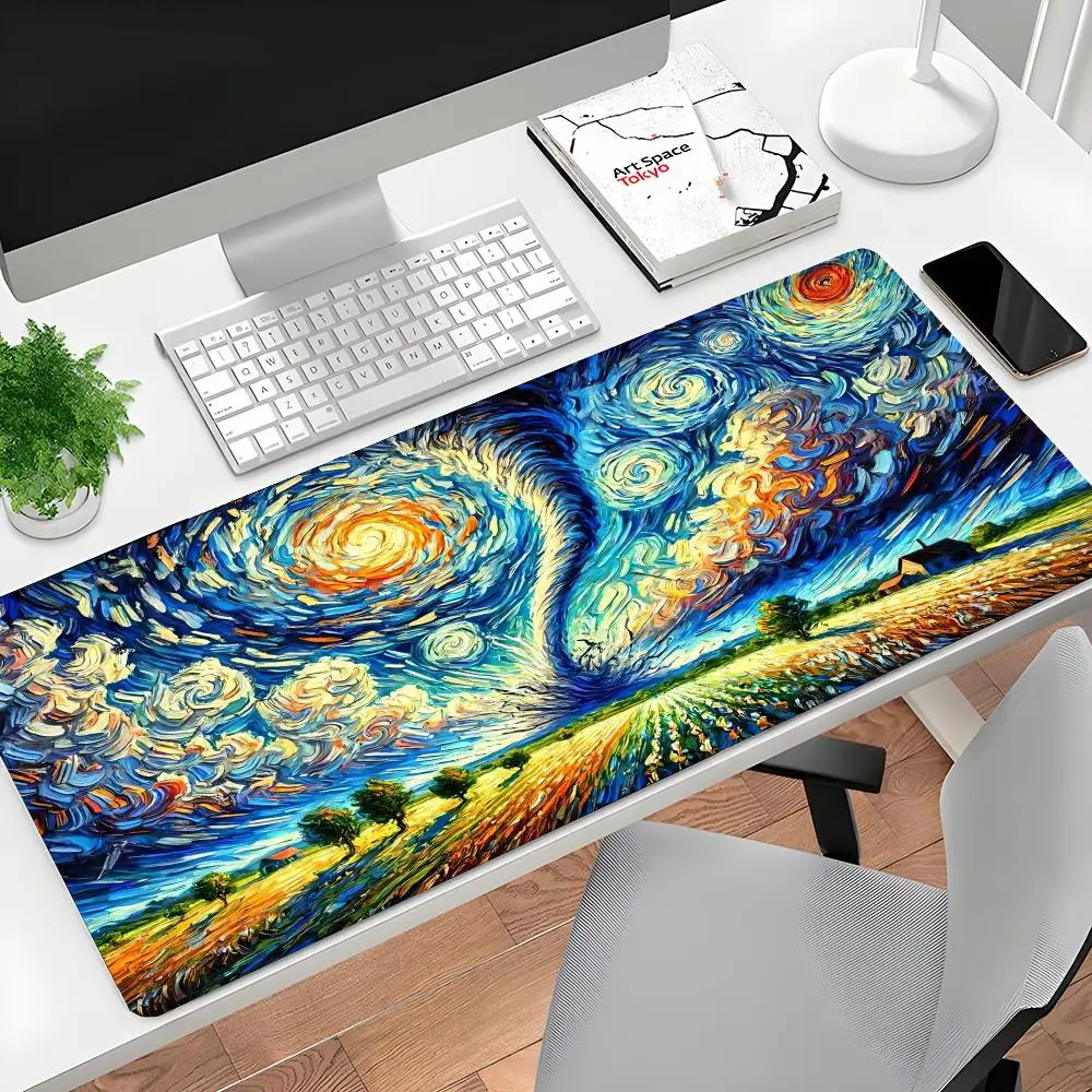 

Большой коврик для мыши «Звездная ночь», архитектурное искусство, коврик для мыши, компьютерный офисный игровой настольный коврик, резиновые противоскользящие коврики для клавиатуры, длинный коврик для стола