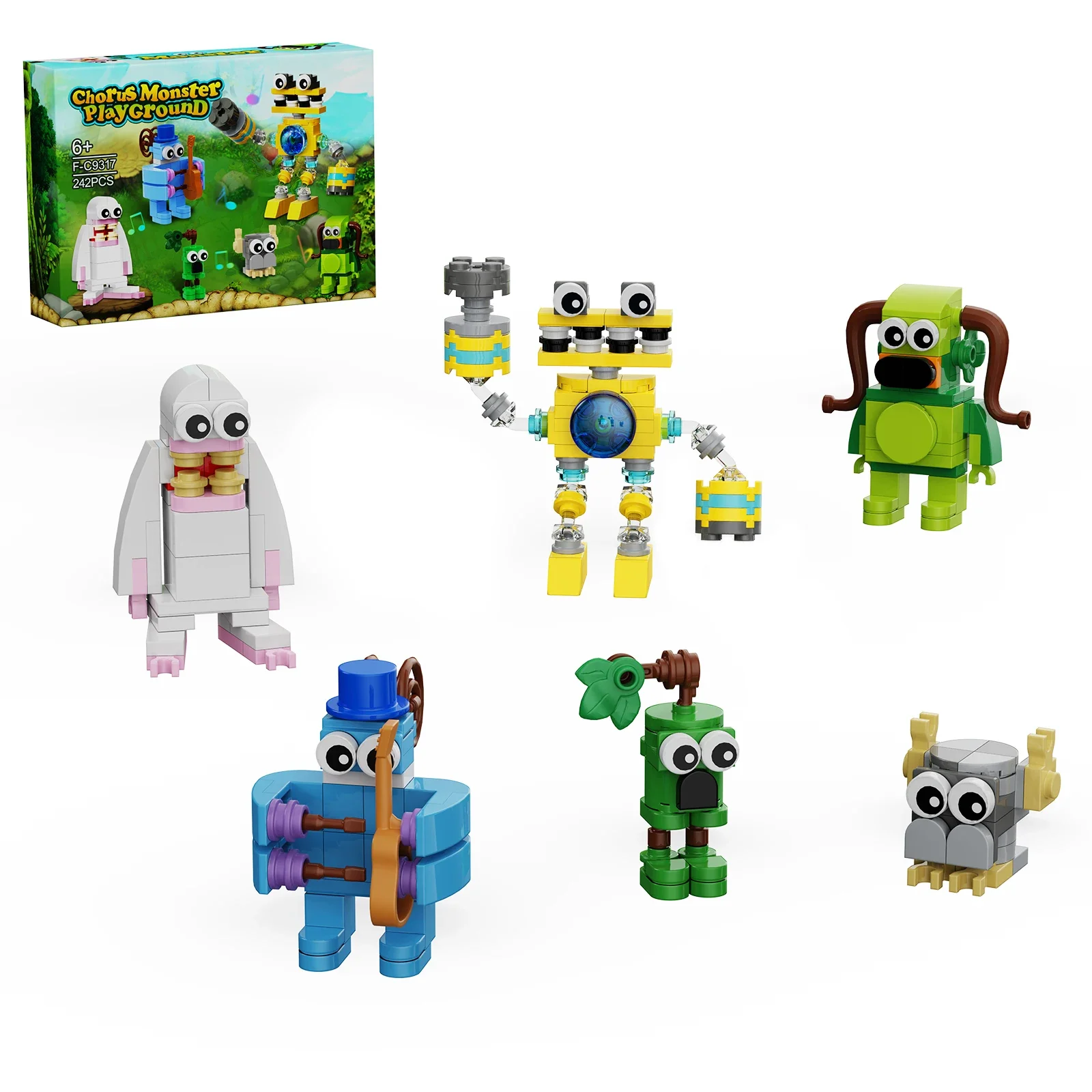 

BuildMoc Game My Singings Songs Monsters Chorus Building Blocks Brickheadzs Bricks Toy for Kids Gift With Paper Instructions