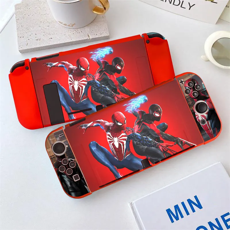 Funda de silicona suave para Nintendo Switch Oled NS Joy Con controlador carcasa de piel Cool Spider Theme Dock accesorios de cubierta protectora