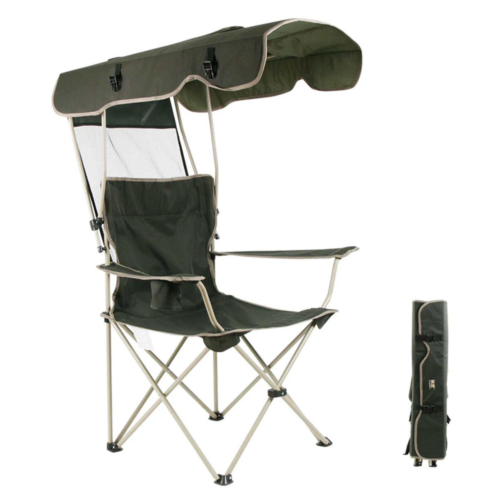 

Portable Folding Chair With Canopy Shade Beach Chair Camping Chair Lawn Chair Perfect For Outside Activities Anti-Slip