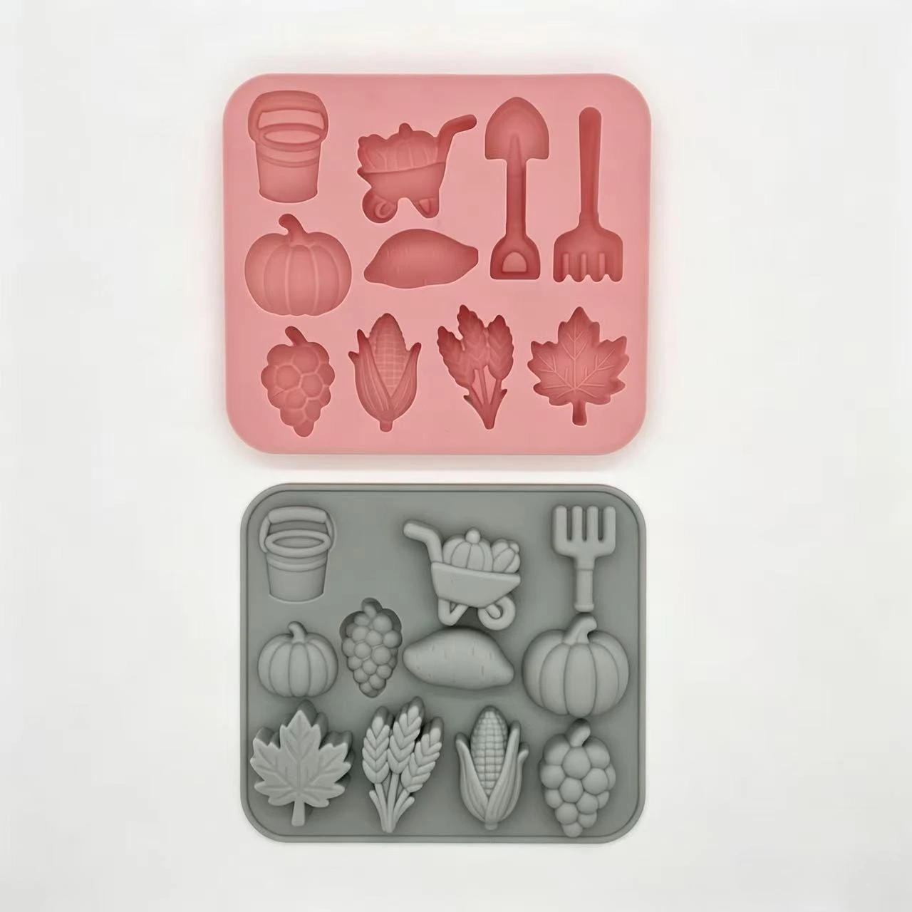 12 Cavity Harvest Farm Silicone Mold Food Grade Non Stick Chocolate Candy Jelly Ice Cube Tray DIY Autumn Cake Decor Baking Mould