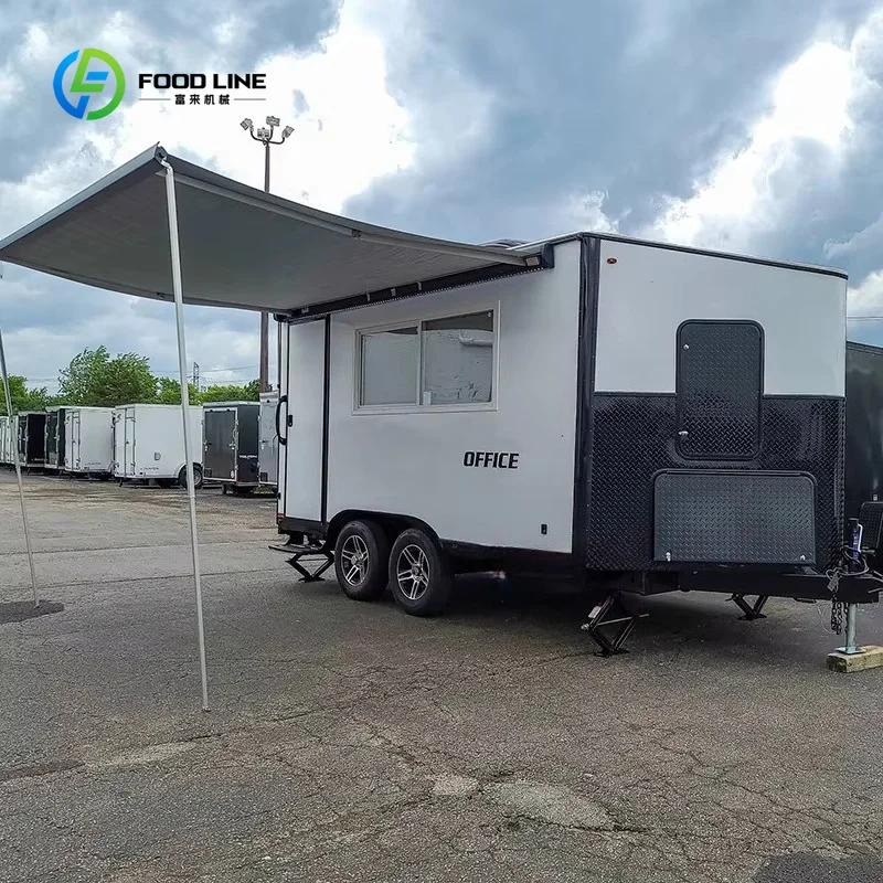 Customized Built Office Trailer with Awning Mobile Workspace Solution Office Trailer for Onsite Projects Needs
