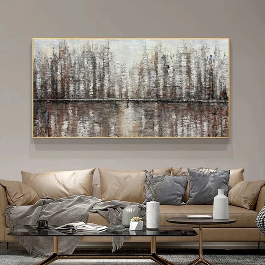 لوحة فنية مرسومة يدويًا، لوحة أكريليك قماشية حديثة، تصميم جديد صورة جدارية تجريدية للفندق، ديكور منزلي مستورد، بدون إطار