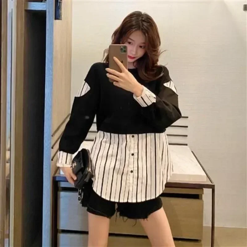 Sweatshirt for Women New In Baggy Loose Woman Tops Korean Aesthetic M Cotton 2000s Kpop On Promotion Youthful Clothes E Pullover