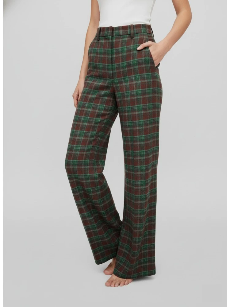 กางเกงลำลองลายสก็อตผู้หญิง Bonboho รุ่นใหม่ประจำฤดูใบไม้ร่วงปี 2025 เอวสูง ทรงหลวม ขากว้าง เหมาะสำหรับใส่ในชีวิตประจำวันและออกงาน จับคู่กับเสื้อผ้าได้หลากหลาย