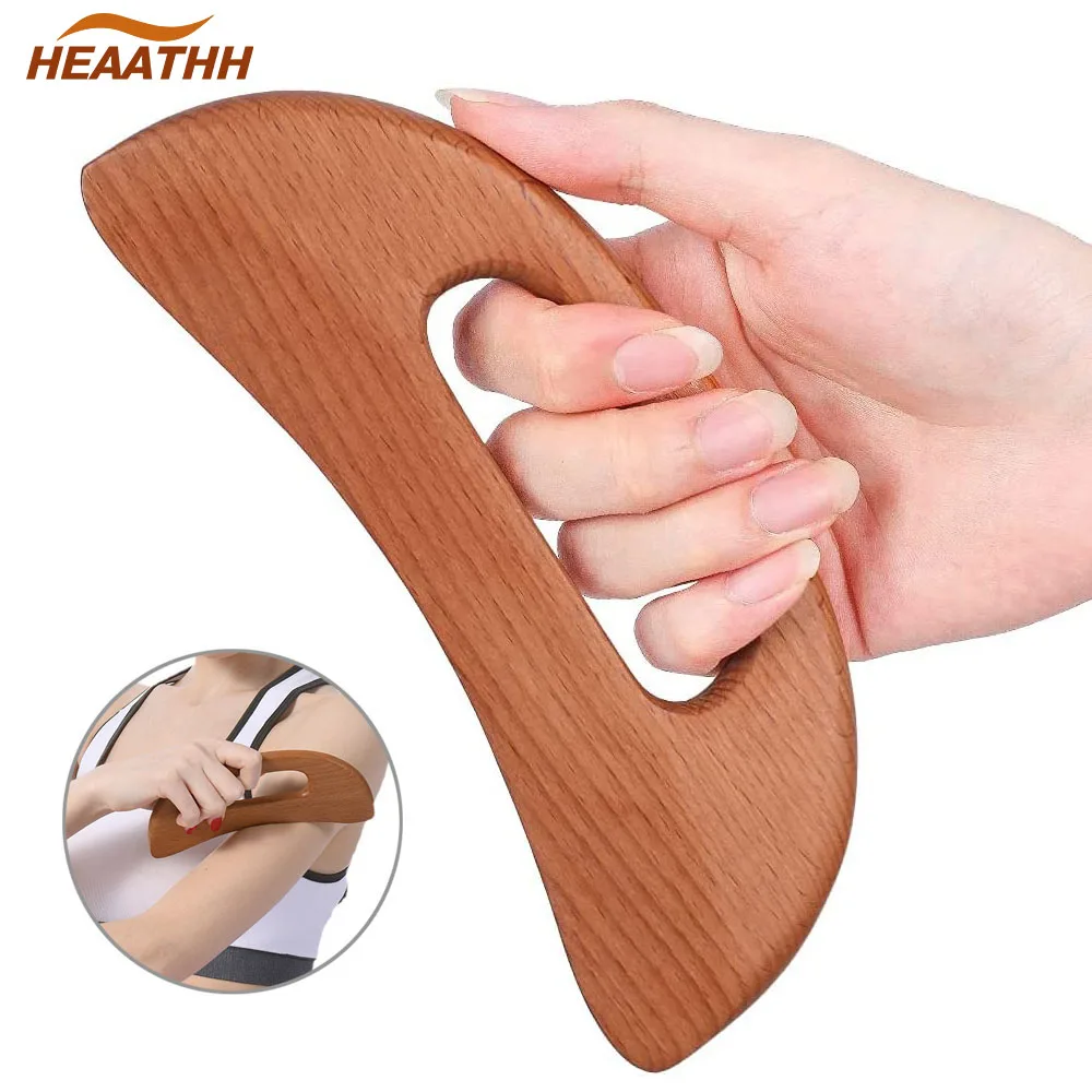 

Wooden Gua Sha Massage Scraping Board Lymphatic Drainage Anti Cellulite Massager Scraper Body Shaping Neck Back Muscle Relax